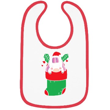 Discover Cute Unicorn inside Christmas Sock with Candy Cane Bibs
