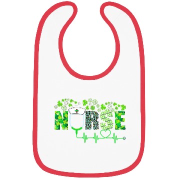 Discover Irish Nurse Shamrock Stethoscope St Patricks Day Bibs