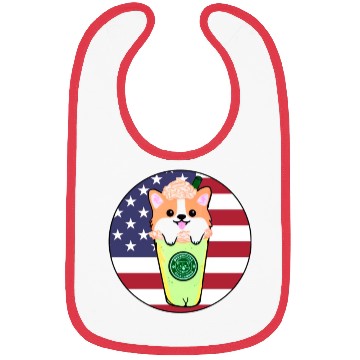 Discover Corgi Puppuccino USA Bibs