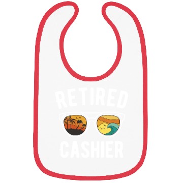 Discover Retired Cashier Beach Vacation Design Bibs