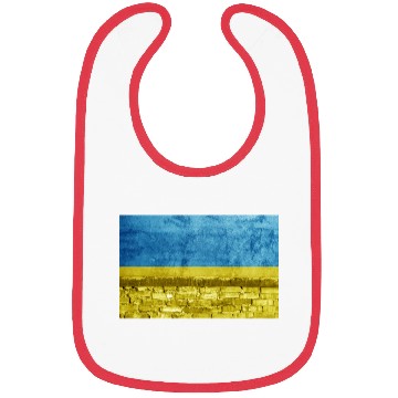 Discover Brick wall with Ukraine flag Bibs