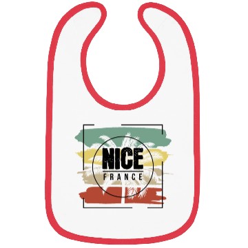 Discover Nice France Palm Tree Retro Artistic Bibs