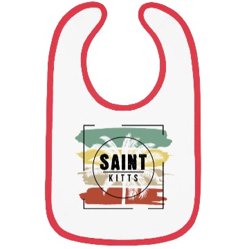 Discover Saint Kitts Palm Tree Retro Artistic Bibs