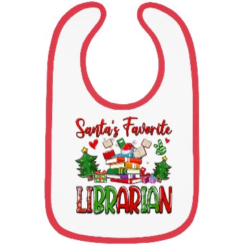 Discover Santas Favorite Librarian Cute Book Lover Christma Bibs