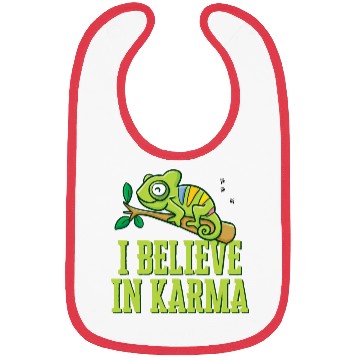 Discover Happy Green Chameleon Karma Believer Bibs