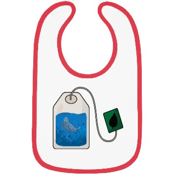 Discover Funny seal swimming in a tea bag Bibs