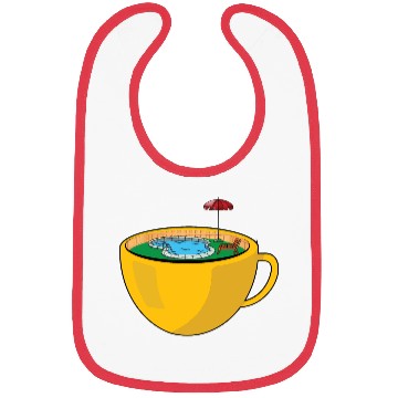 Discover Swimming pool on a coffee cup Bibs