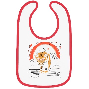 Discover zen cartoons japan tiger mountains Bibs