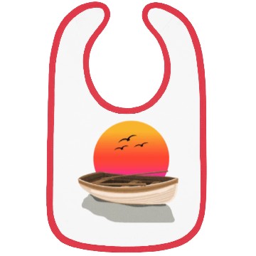 Discover Retro Sunset rowing boat Graphic Bibs