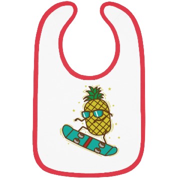 Discover Pineapple rides Skateboard sweet Fruit Bibs