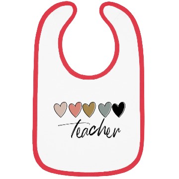 Discover teacher and hearts Bibs