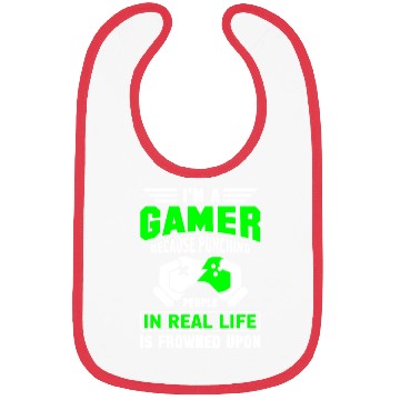 Discover I'M A Gamer Because Punching People In Real Life Bibs