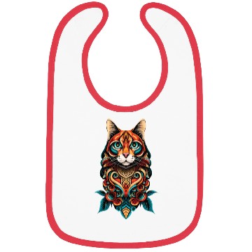 Discover carp tattooed cat Bibs