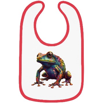 Discover Psychedelic frog in vibrant colors dart frog Bibs