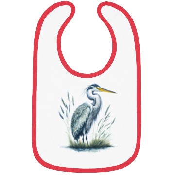 Discover Watercolor Heron in Nature Bibs