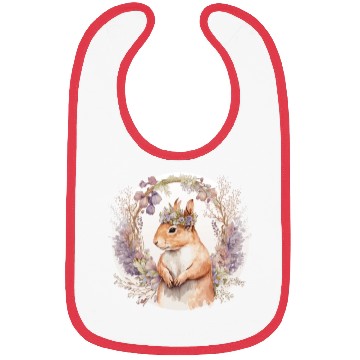 Discover Cute Squirrel Flower Crown Boho Aesthetic Animal L Bibs