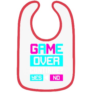 Discover Game Over Continue Yes or No Bibs