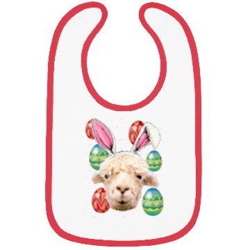 Discover Easter Bunny Alpaca Funny Farmer Easter Alpaca Bibs