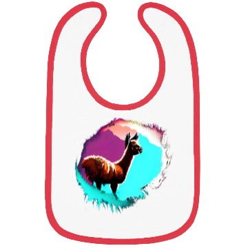 Discover Cute Vintage Ink Splash Llama Retro Llama Bibs