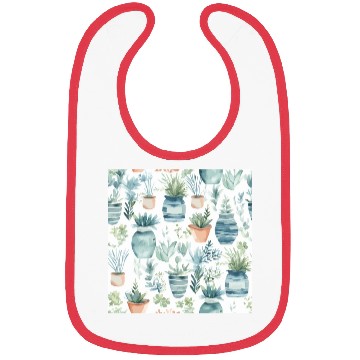 Discover Watercolor Coastal Plants Bibs