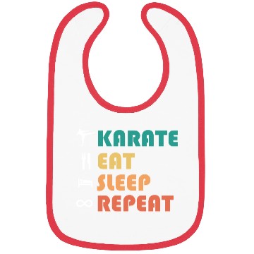 Discover karate eat sleep repeat Bibs