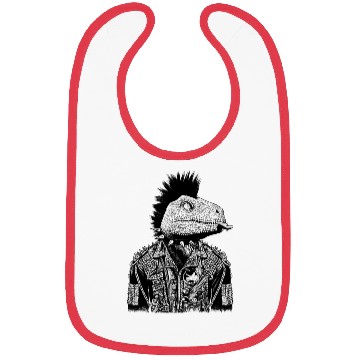 Discover Crested Punk Velociraptor Bibs