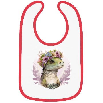 Discover Cute Lizard Flower Crown Lizard Lover Bibs