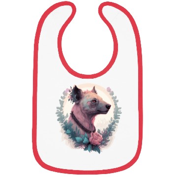Discover Watercolor Hyena Flower Crown Africa Safari Animal Bibs