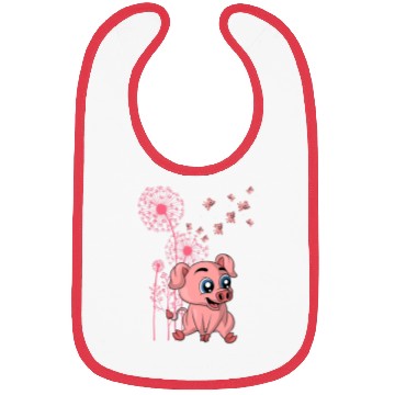 Discover Dandelion Piglet Farm Animal Lover Farmer Cute Pig Bibs