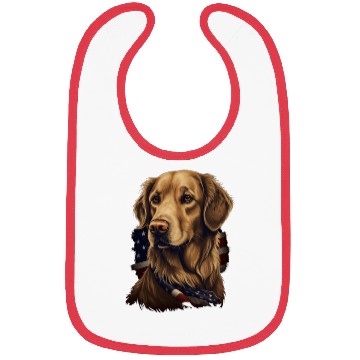 Discover Golden Retriever American Flag Dog Lover Bibs