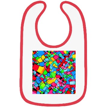 Discover ABSTRACT PAINTING COLORFULL WATERBASE CUBE BLACK Bibs