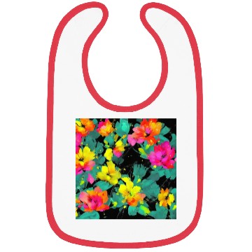 Discover ABSTRACT PAINTING basecolor WATERBASE FLOWER BLACK Bibs
