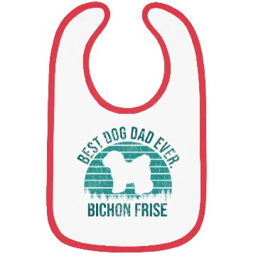 Discover Best Dog Dad Ever Bichon Frise Dog Gift for Men Bibs