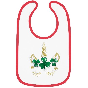 Discover Sarcastic Unicorn Face Print Cute Saint Patricks Bibs