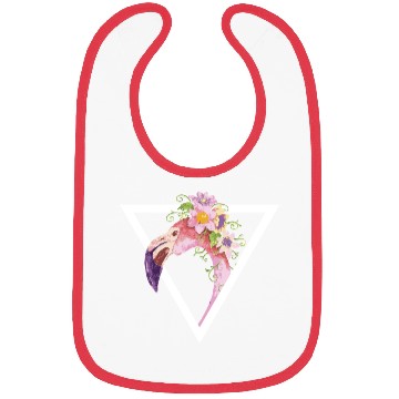 Discover Flamingo Watercolor Triangle Bibs