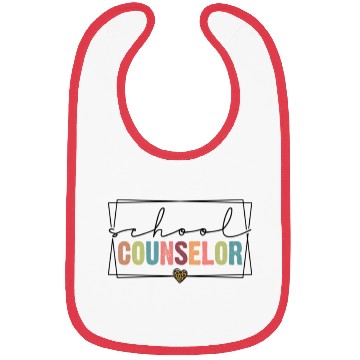 Discover School Counselor Guidance Teacher Leopard Heart137 Bibs