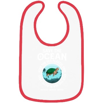 Discover Save The Ocean Keep The Sea Plastic Free Turtle Bibs