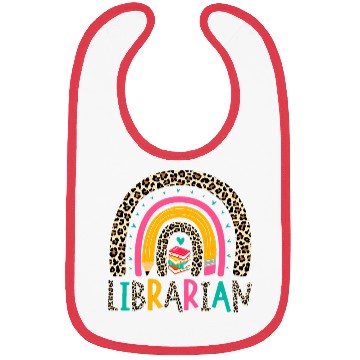 Discover Librarian Boho Rainbow Leopard Back To School Bibs