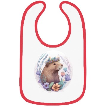 Discover Cute Watercolor Beaver Flower Crown Bibs