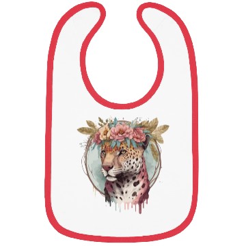 Discover Flower Crown Jaguar Floral Animal Lovers Bibs