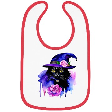 Discover Watercolor Cat Halloween Sublimation Bibs