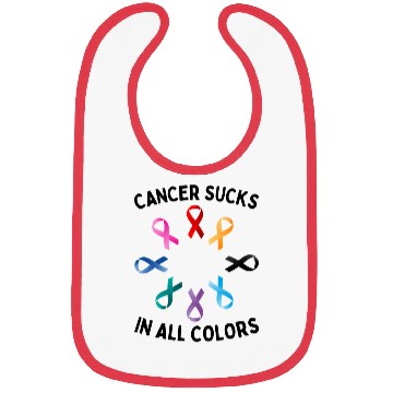 Discover Cancer Sucks In All Colors Cancer Awareness Ribbon Bibs