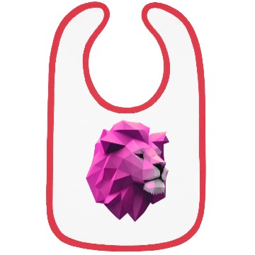 Discover Lion pink Low Poly Art Bibs