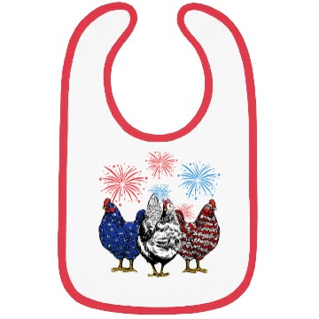 Discover Funny Chickens American Flag Patriotic Farmer 4th Bibs