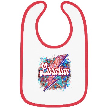 Discover Leopard Lightning Bolt Librarian Teacher Book Bibs