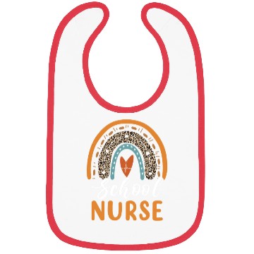 Discover School Nurse Rainbow Leopard Print Nursing Back to Bibs