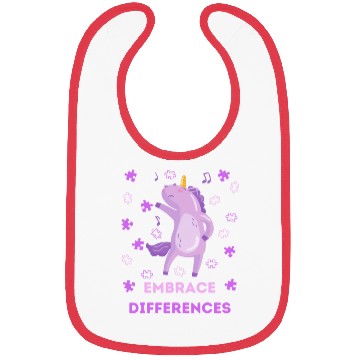 Discover Embrace differences dancing unicorn Autism Bibs