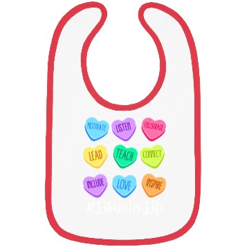 Discover Librarian Life Teacher Valentines Day Pastel Candy Bibs