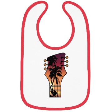 Discover Sunset View On Guitar Head Bibs