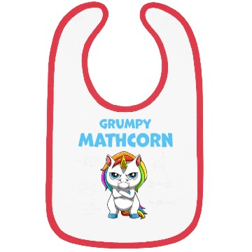 Discover Funny Math Teacher Grumpy Unicorn Bibs